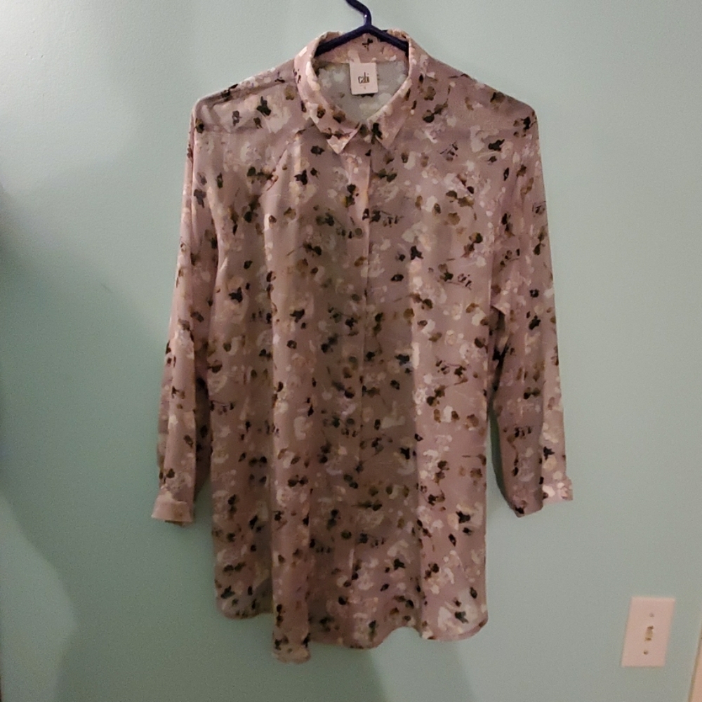 Light purple!!!! Flower, sheer blouse!
